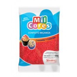 Confeito miçanga vermelha 500g