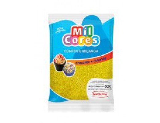 Confeito miçanga amarela 500g 
