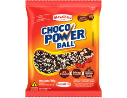 Choco power ball micro sabor chocolate e chocolate branco 500g 