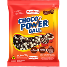 Choco power ball mini sabor chocolate e chocolate branco 500g 