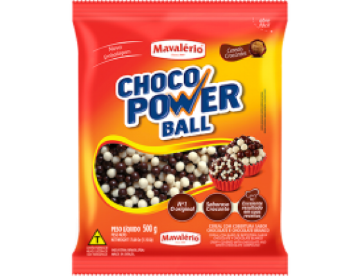 Choco power ball mini sabor chocolate e chocolate branco 500g 