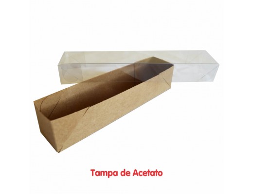 Caixa para 5 brigadeiros c/  tampa de acetato 