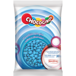 Mini pastilhas chocogiros azul 300g