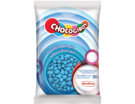 Mini pastilhas chocogiros azul 300g 