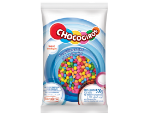 Mini pastilhas chocogiros colorido 500g 
