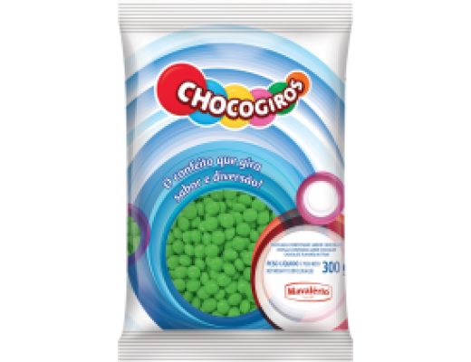 Mini pastilhas chocogiros verde 300g 