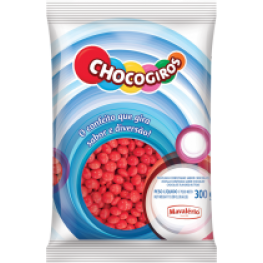 Mini pastilhas chocogiros vermelho 300g