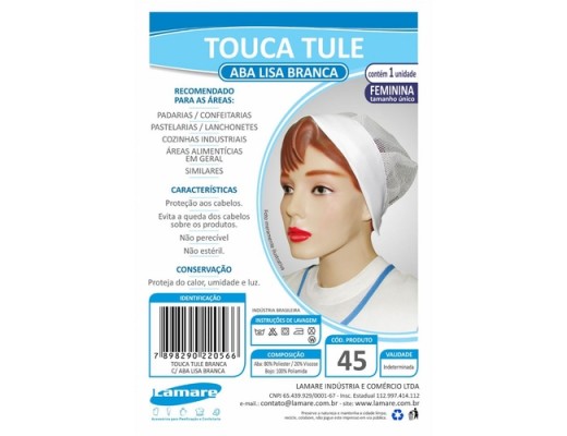 Touca tule tamanho único 