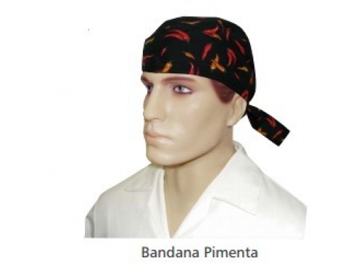Bandana preta c/ pimentas