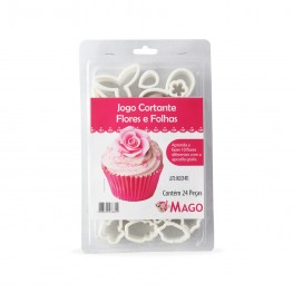 Jogo cortador flores e folhas 24 unidades