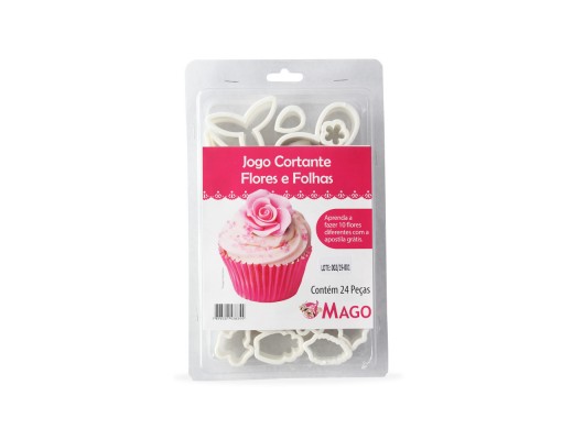 Jogo cortador flores e folhas 24 unidades