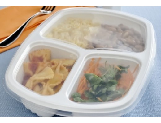 Embalagem g 330 refeição 3 divisórias 