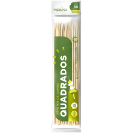 Espeto de bambu quadrado 25 e 30 cm