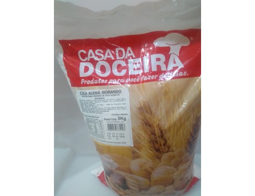 Mistura cuca Alemã sabor morango 5 kg 